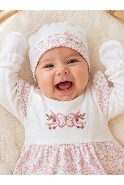 BYS BABY FASHION طقم خروج من المستشفى للفتيات حديثي الولادة مكون من 5 قطع قطن...