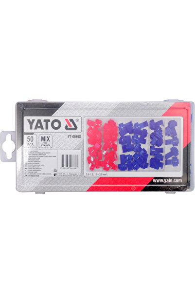 yato Set 50 cuple rapide pentru cabluri auto, YT-06868, alb/rosu