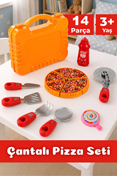 Meleni Toys 14 Parça Pizzacı Oyun Seti - Taşınabilir Çantalı Eğitici Öğretici...