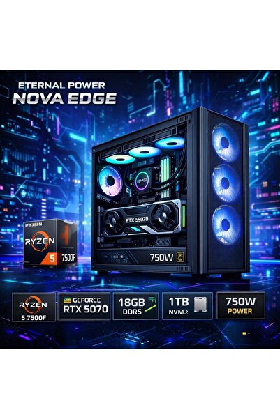 ETERNAL POWER NOVA EDGE Ryzen 5 7500F RTX 5070 16GB DDR5 1TB M.2 B650M WIFI 7...