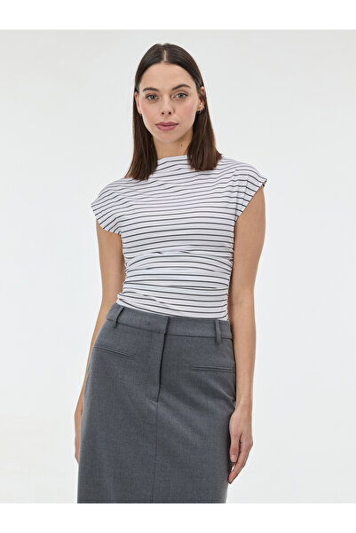 ORSAY Tricou de damă cu mânecă scurtă, alb, cu dungi