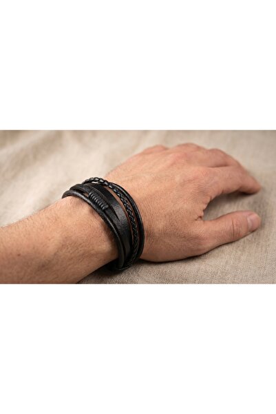 robel Men’s Multi-Layer Leather Bracelet – Stylish Braided Wrap Wristband