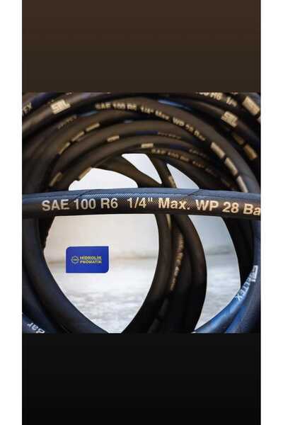 SEL TAM HİDROLİK 1/4" R6 Yağ Yakıt Hava Su Hortumu Seltex İç Çap:6,4mm Dış Ça...