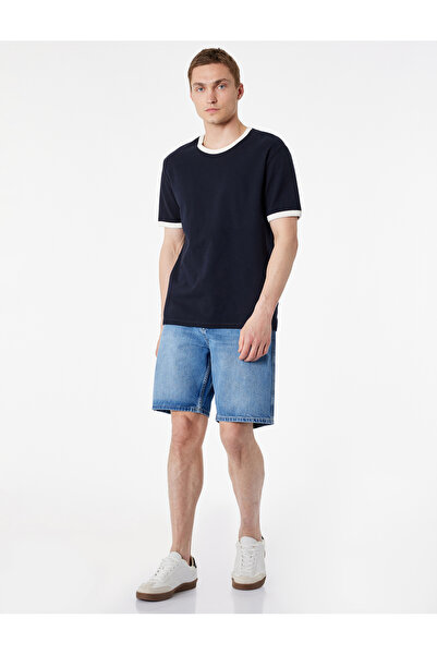 Koton Pamuklu Cepli Bermuda Straight Fit Jean Şort