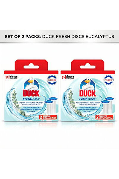 DUCK Pachet 2 x odorizant de aer tip disc proaspăt eucalipt 2 x 36ml