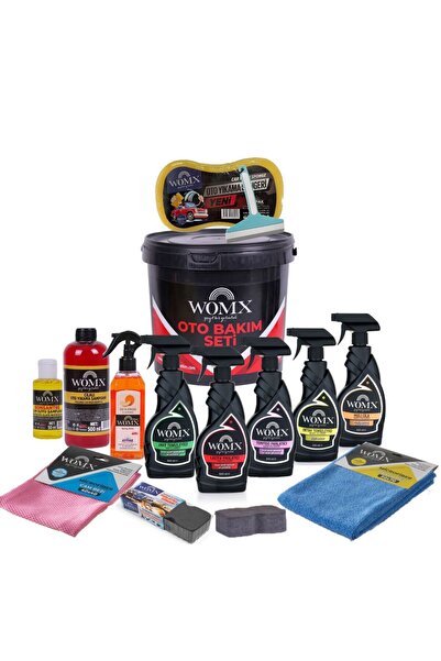 WOMX Vip Oto Bakım Seti - Detaylı İç Dış Temizlik Seti + 5 Litre Yıkama Kovas...