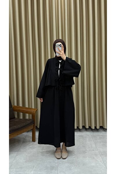 Minharir Lace-Up Linen Double Set