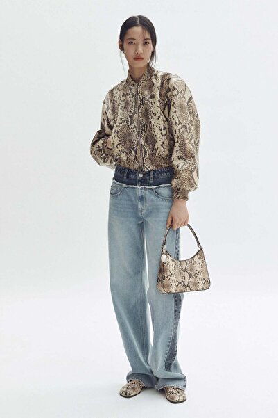 H&M Snakeskin-print bomber jacket