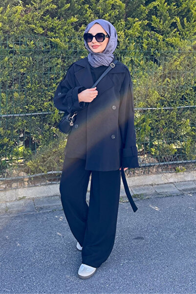 Ovn. Short Lined Classic Belted Trench Coat - Black