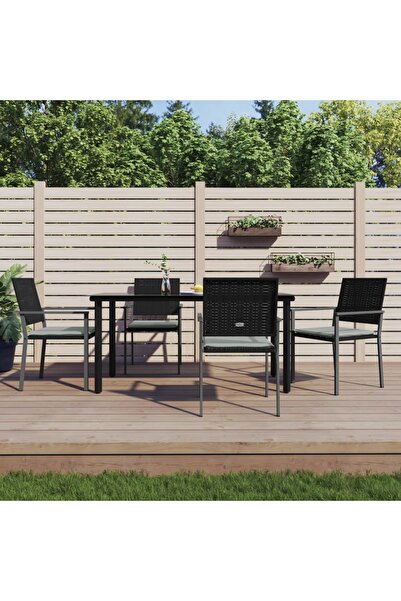 vidaxl Set mobilier de gradina cu perne, 5 piese, poliratan È™i otel