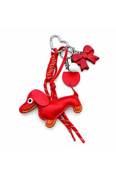 Hanori Accessory Red Dog Figured Bag Charm & Keychain
