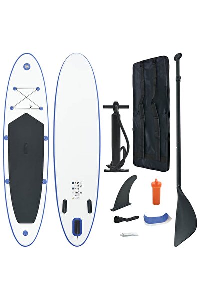 vidaxl Set placÄƒ stand up paddle SUP surf gonflabilÄƒ, albastru È™i alb