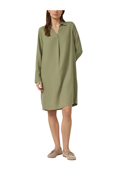 s.Oliver Γυναικείο Λινό Φόρεμα Λαδί 2176378-7900