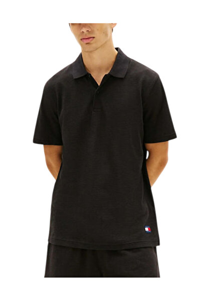 Tommy Hilfiger Ανδρικό Waffle Polo Μαύρο Tommy Jeans DM0DM22703-BDS