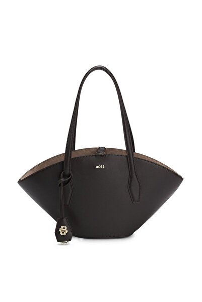 BOSS Γυναικεία Δερμάτινη Numah Chapelier Tote Τσάντα Καφέ 50563842-207