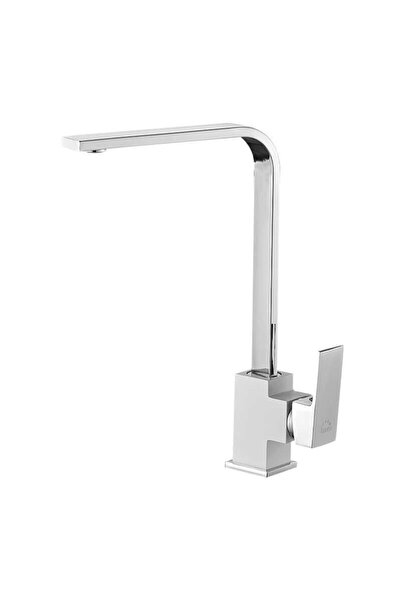 Laveo BLQ 665 D Kitchen faucet, tall, rectangular spout, white granite