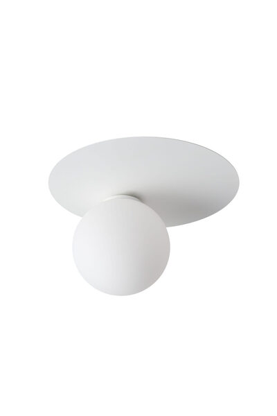 Sigma Lighting Plafonieră rotundă albă Argon, cu abajur din sticlă tip glob d...