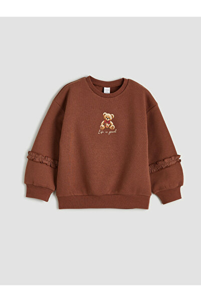 LC Waikiki Nevavm Printed Thick Sweatshirt for Girls with a Difference
