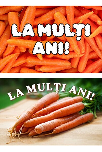OEM Set 2 Felicitari La Multi Ani, Tematica Morcovi Veseli, Carton Premium 25...