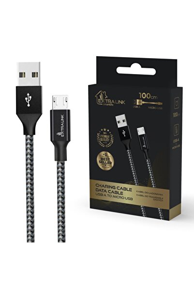 Extralink Cablu Smart Life USB-A la Micro-USB Negru, 100cm