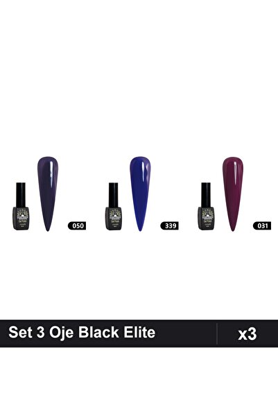 Makeup Set 3 Oje Semipermanente Black Elite 8ml, Nuante 050 339 031, Manichiu...