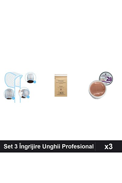 Makeup Set 3 Îngrijire Unghii: Cască Balayage, Pungi Sterilizare, Gel Constru...