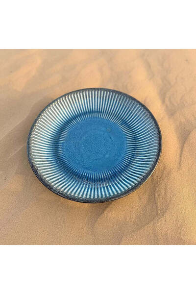 Tohfa Luxe Sapphire Bloom – Oversized Round Ceramic Platter