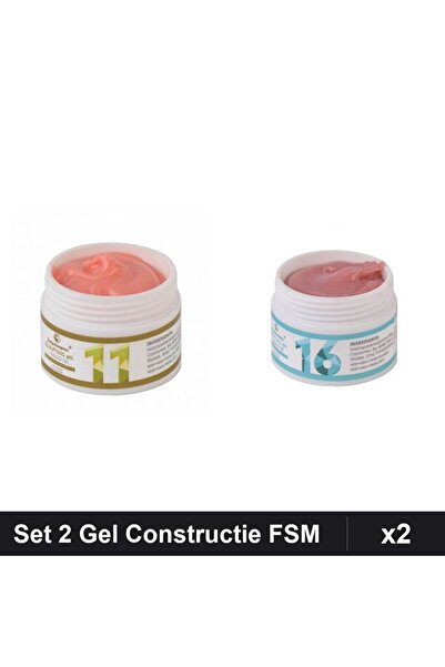 Makeup Set 2 Geluri Constructie UV LED FSM 15g, Nuante 11 16, Builder Gel Pro...