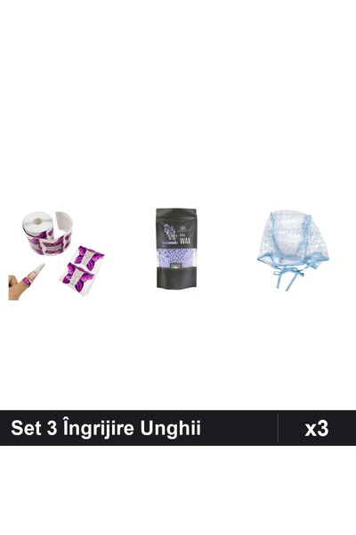 Makeup Set 3 Îngrijire Unghii - Șabloane Fluture 100 buc, Ceară Epilare Lavan...