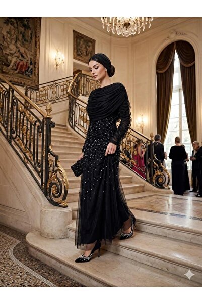 Kenzel Tulle Fabric with Sequin Embroidery for Evening Dresses
