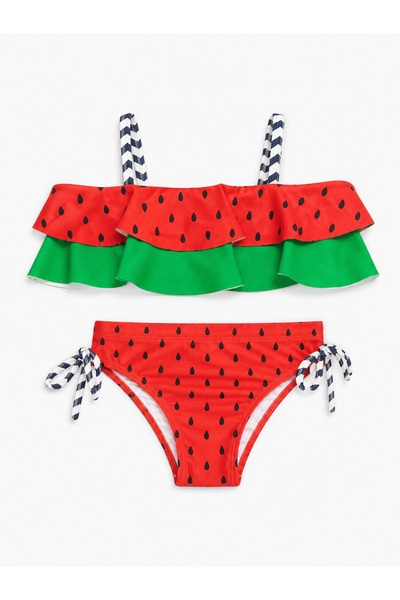 Melodikids Costum de baie pentru fete cu imprimeu pepene verde