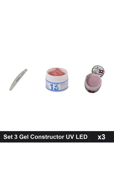 Makeup Set 3 Piese Îngrijire Unghii: Pila EMMA 150/240 + 2 Geluri Constructor...
