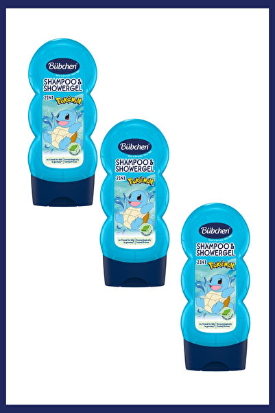 Bübchen Squirtle 2’si 1 Arada Çocuk Şampuanı ve Duş Jeli 230 ML 3'lü Set