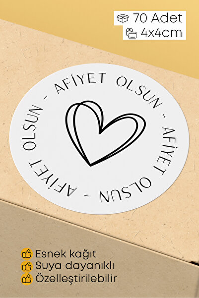 alışveriş kurdu Afiyet Olsun Paketleme Ambalaj Kargo Ürün Etiketi Yapışkanlı ...