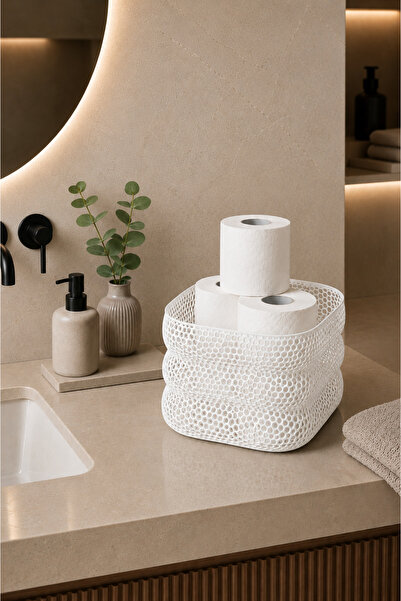 Arvella Studio Decorative Multi-Purpose Bathroom Basket |   Modern Design Tow...