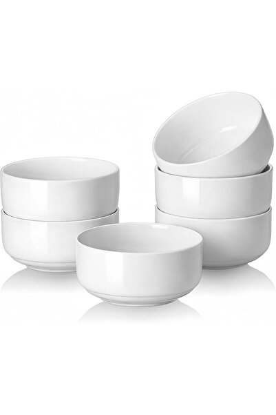 DOWAN Set de 6 boluri ceramica pentru supa, cereale, orez, 13.3cm