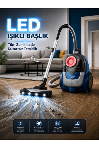 Philips Yeni LED Işıklı Başlıklı ile 2000 Serisi 750 W