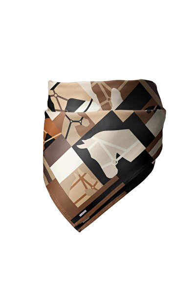 HAWWA Eșarfă din satin cu model geometric cap de cal 55x55