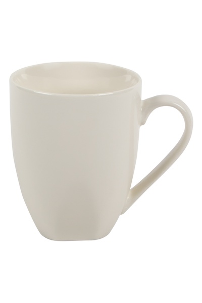 Zumzeria Cană albă din New Bone China cu bază pătrată, 390ml