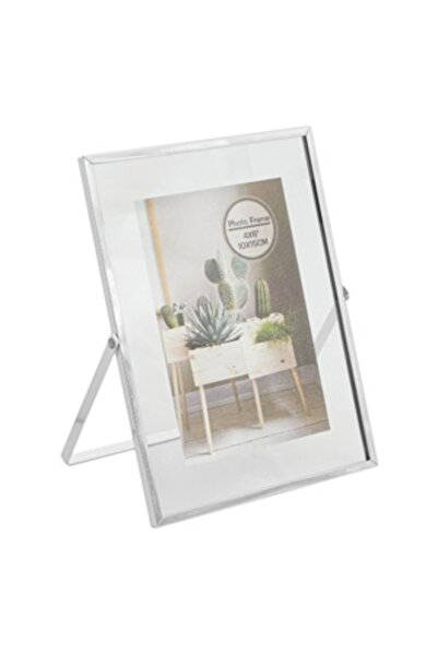 Zumzeria Transparent Metal Photo Frame Mirror Support Silver 15x20cm