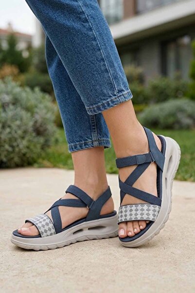 lumberjack Women's Navy Blue Comfort Sole Casual Sandals - Comfortable Sandal...