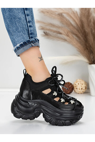 mei Women's Platform Sneakers 0897-33 Black