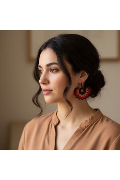 Pafuli Hand Knitted Ethnic Earrings Saks
