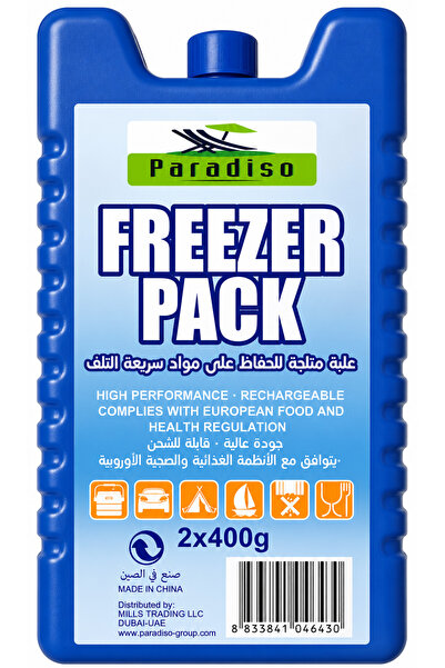 PARADISO Reusable Freezer Pack Set 2x400g - Large Ice Packs for Cooler Box, C...