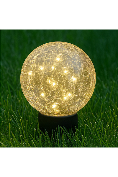 Zumzeria Solar Glass Globe Lantern with Crackle Design Ø15cm