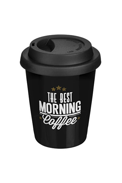 Zumzeria Black Glossy Ceramic Coffee Mug with Message 'The best morning coffe...