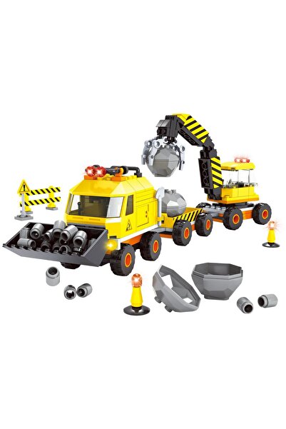 Zumzeria Set de construcție vehicule de șantier cu bilă de demolare (283 piese)