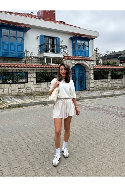 eBaa fashıon ETEK GÖRÜNÜMLÜ BAĞCIKLI ŞORT