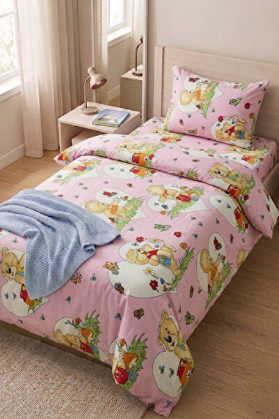LaLiva Children's Duvet Cover Set with Single Elastic Sheet, Natural Healthy ...