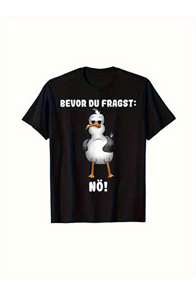 yiou trendy clothing تي شيرت رجالي كاجوال بأكمام قصيرة بتصميم طائر النورس الك...